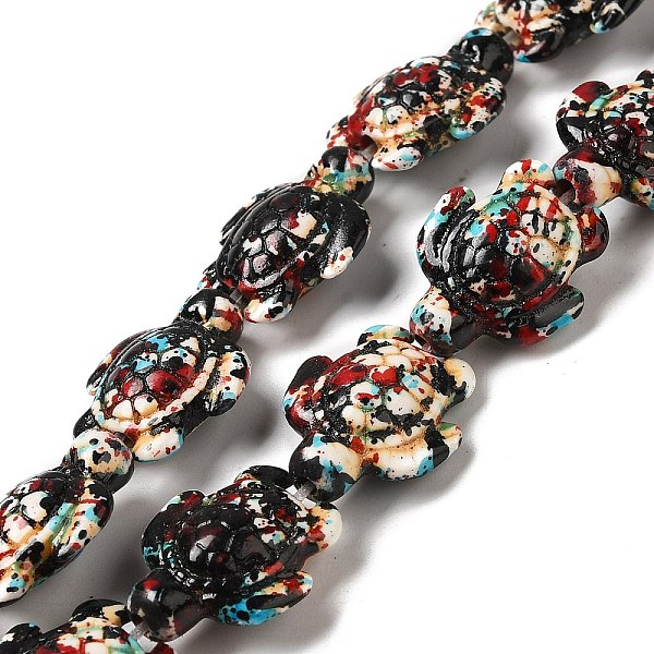 

PandaHall Synthetic Turquoise Dyed Beads Strands, Fuel Injection Effect, Sea Turtle, FireBrick, 17~18x14~14.5x7mm, Hole: 1.6mm, about..., Red