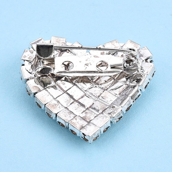 Crystal Rhinestone Heart Lapel Pin