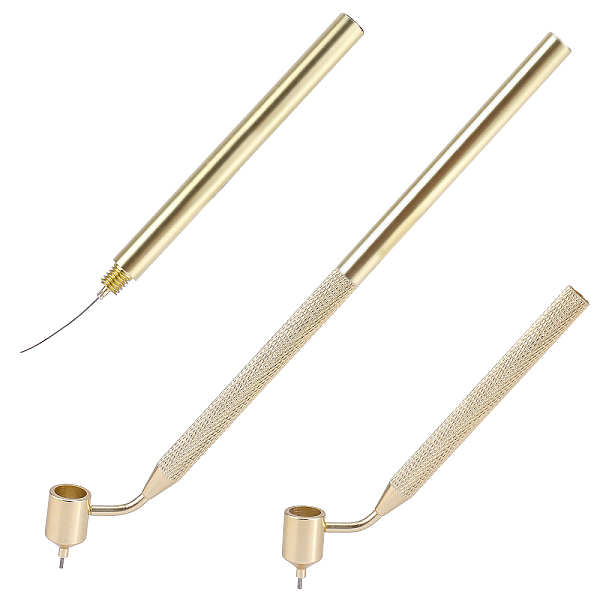 PandaHall arricraft 2 Pcs Paint Applicator Pen, 0.4/0.7mm Slanting Fine Line Writer Pen Aluminum Detailing Fluid Writer Pen Perfect for Rock...