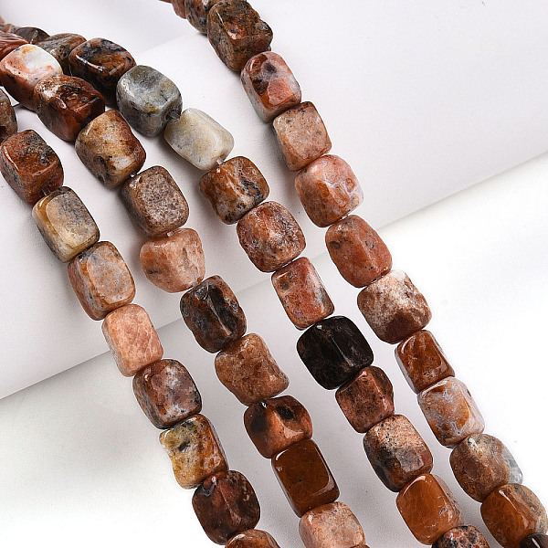 Chapelets de perles en jaspe de brecciated naturel