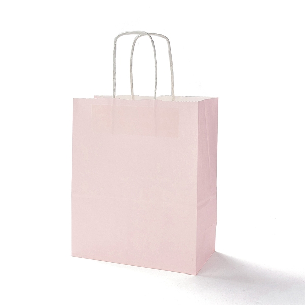 

PandaHall Rectangle Paper Bags, with Handles, for Gift Bags and Shopping Bags, Misty Rose, 26.5x22x11.1cm, Fold: 26.5x22x0.2cm Paper None