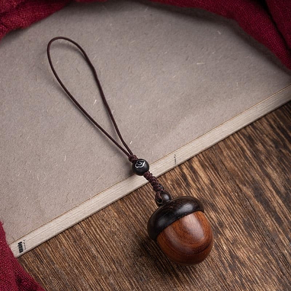 

PandaHall Wood Keychain, Pine Cone, Coconut Brown, 9.1cm Wood Cone