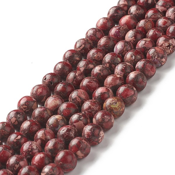 

PandaHall Natural Imperial Jasper Beads Strands, Dyed, Round, Dark Red, 8~8.5mm, Hole: 1~1.2mm, about 47~48pcs/strand, 15.16 inch(38.5cm)...