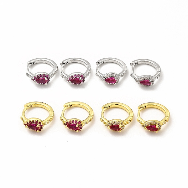 

PandaHall Teardrop Brass Cubic Zirconia Hoop Earrings for Women, Lead Free & Cadmium Free, Mixed Color, 16x5.8x13mm, Pin: 0.8mm Brass..., Multicolor