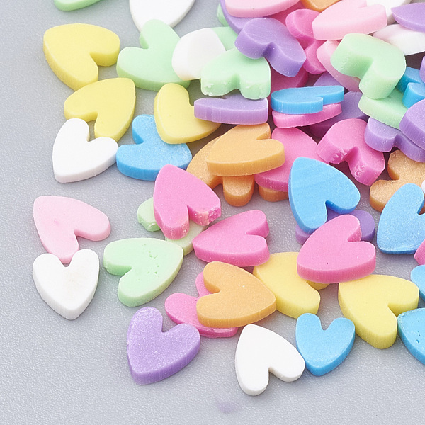 

PandaHall Handmade Polymer Clay Nail Art Decoration, Fashion Nail Care, No Hole, Heart, Mixed Color, 3.5~5x4~5x0.5~2mm Polymer Clay Heart..., Multicolor