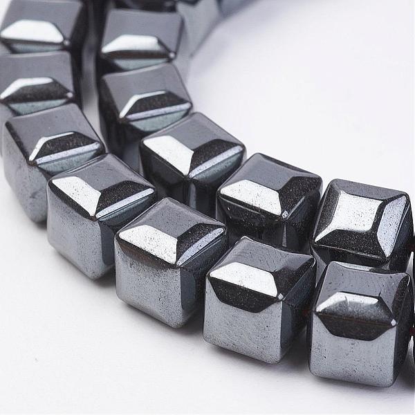 

PandaHall Non-magnetic Synthetic Hematite Beads Strands, Cube, 8x8x8mm, Hole: 1mm, about 51pcs/strand, 15.55 inch Non-magnetic Hematite Cube..., Black
