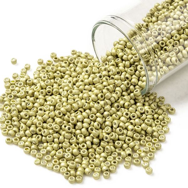 

PandaHall TOHO Round Seed Beads, Japanese Seed Beads, Frosted, (559F) Matte Galvanized Golden Pear, 11/0, 2.2mm, Hole: 0.8mm, about..., Gold