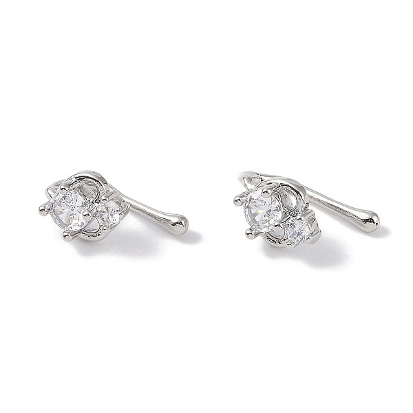 

PandaHall Heart Brass Micro Pave Cubic Zirconia Cuff Earrings for Women, Cadmium Free & Lead Free, Long-Lasting Plated, Platinum, 13x7mm...