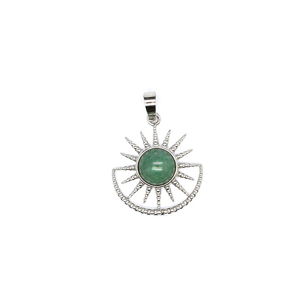 

PandaHall Natural Green Aventurine Alloy Pendants, Sun Charms, Platinum, 29x25x6mm Green Aventurine Sun