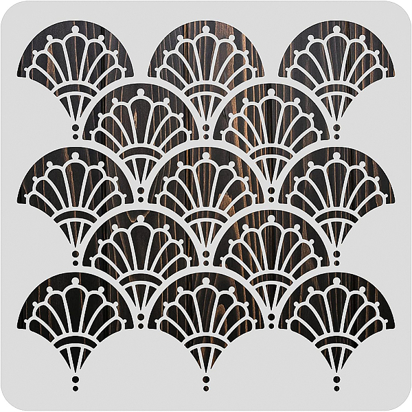 

PandaHall BENECREAT 30x30cm Plastic Large Modern Art Deco Stencils, Geometric Floral Pattern Painting Stencils for Walls Furniture Floors..., White