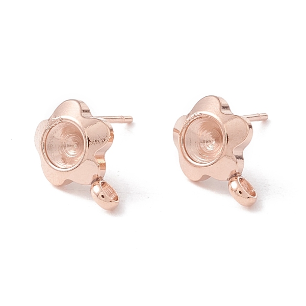 

PandaHall 304 Stainless Steel Stud Earring Findings, with 316 Surgical Stainless Steel Pins and Vertical Loops, Earring Settings For Pointed...
