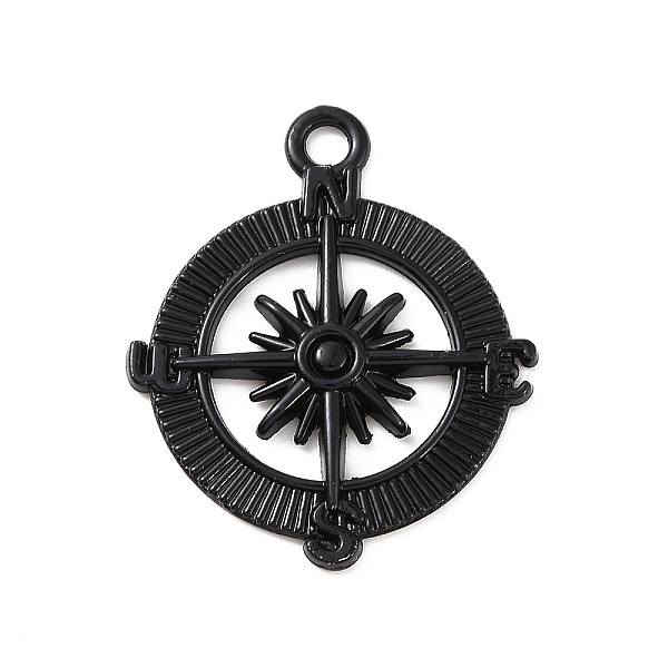 

PandaHall Alloy Pendants, Electrophoresis Black, Compass Pattern, 29x24x2.5mm, Hole: 2.5mm Alloy Others