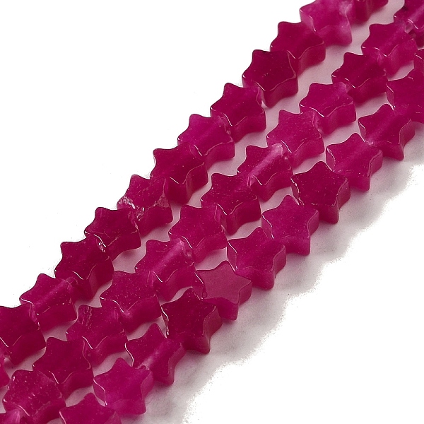 

PandaHall Dyed Natural White Jade Beads Strands, Star, Camellia, 6x5.5x2mm, Hole: 0.8mm, about 75pcs/strand, 14.57 inch(37cm) White Jade..., Pink