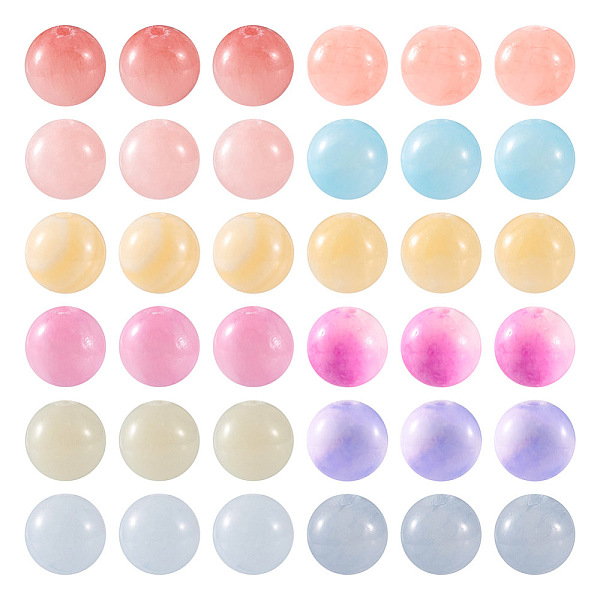 

PandaHall 120Pcs 12 Colors Natural Jade Dyed Beads, Round, Mixed Color, 8mm, Hole: 1mm, 10pcs/color Other Jade Round Multicolor