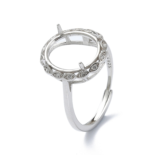 

PandaHall Adjustable 925 Sterling Silver Ring Components, with Cubic Zirconia, For Half Drilled Beads, Real Platinum Plated, 1.5~2mm, US...