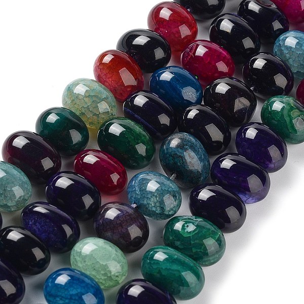 

PandaHall Natural Agate Beads Strands, Dyed & Heated, Egg, Colorful, 15~17x11~12mm, Hole: 1.6mm, about 14~15pcs/strand, 6.69~6.89 inch...