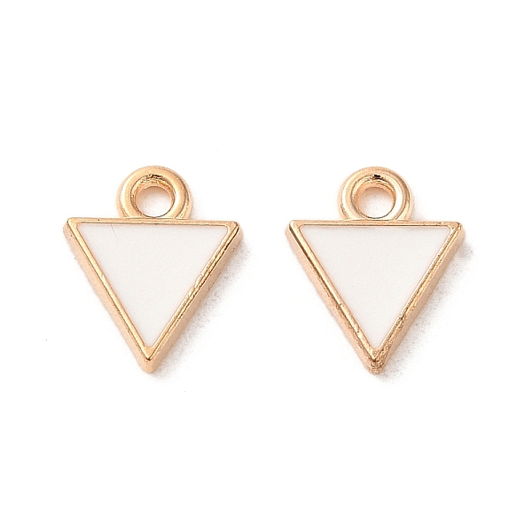 

PandaHall Alloy Enamel Pendants, Light Gold, Triangle Charm, White, 10x8x1.5mm, Hole: 1.4mm Alloy+Enamel Triangle White