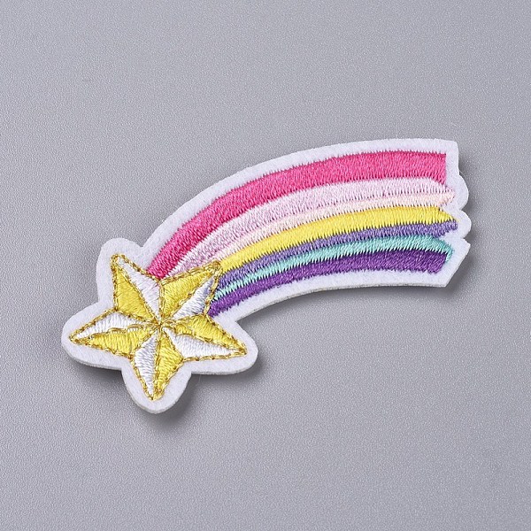 PandaHall Computerized Embroidery Cloth Iron on/Sew on Patches, Costume Accessories, Appliques, for Backpacks, Clothes, Meteor, Colorful...