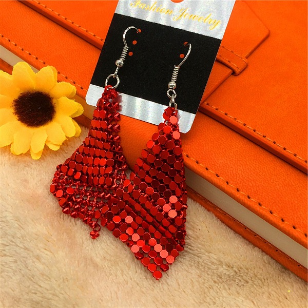 

PandaHall Sparkle Alloy Sequins Dangle Earrings for Women Alloy