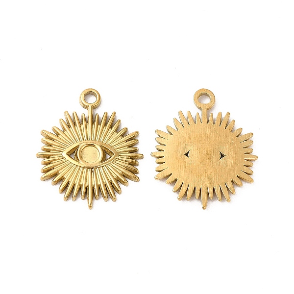 

PandaHall Ion Plating(IP) 304 Stainless Steel Pendant Cabochon Settings, Evil Eye, Real 18K Gold Plated, Tray: 3mm, 22x18.5x1.7mm, Hole...