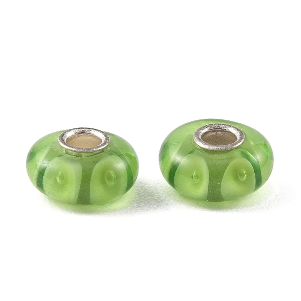 Lampwork  Brass Core European Beads