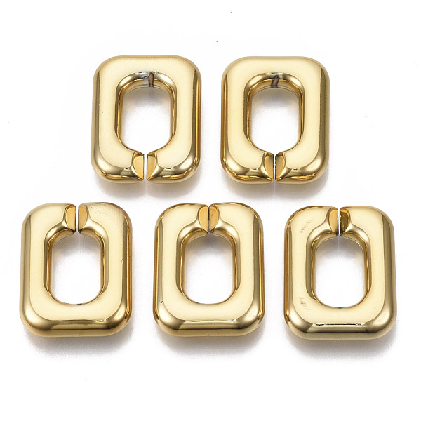 

PandaHall CCB Plastic Linking Rings, Quick Link Connectors, For Jewelry Cross Chains Making, Rectangle, Golden, 35.5x27.5x8mm, Inner...