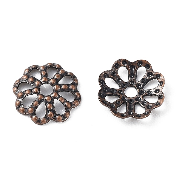 

PandaHall Brass Bead Caps, Red Copper, 6x1.5mm, Hole: 0.8mm Brass