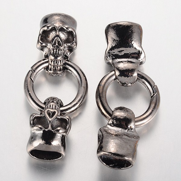 

PandaHall Skull Brass Spring Gate Rings, O Rings, Gunmetal, 6 Gauge, 58mm Brass