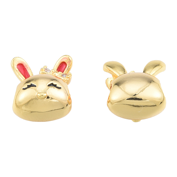 

PandaHall Brass Micro Pave Clear Cubic Zirconia Beads, with Enamel, Nickel Free, Rabbit, Real 18K Gold Plated, 9x8x5mm, Hole: 2.5mm...