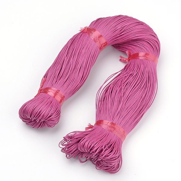 

PandaHall Waxed Cotton Cord, Camellia, 1mm, about 360yard/bundle(330m/bundle) Waxed Cotton Cord Round Pink