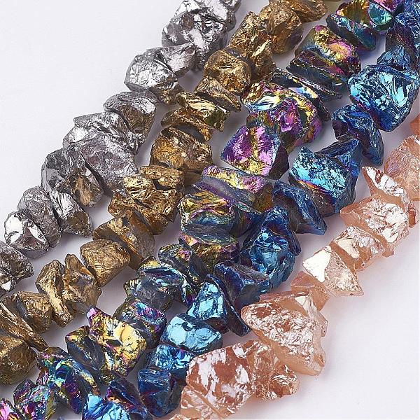 

PandaHall Electroplated Natural Quartz Crystal Bead Strands, Nuggets, Mixed Color, 10~24.5x5.5~16x2~23mm, Hole: 1mm, about 54~64pcs/strand...