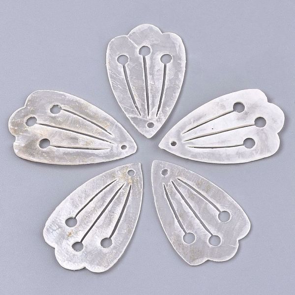 

PandaHall Natural Capiz Shell Pendants, Petal, Linen, 35x22x1mm, Hole: 1.6mm Capiz Shell Others Brown