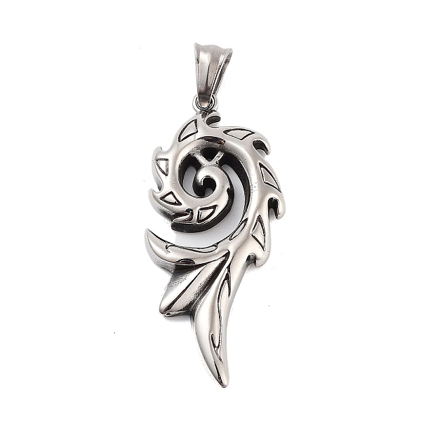

PandaHall Retro 304 Stainless Steel Big Pendants, Phoenix Charm, Antique Silver, 50x22x5mm, Hole: 5x8mm 304 Stainless Steel Others