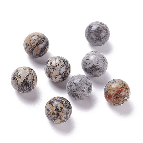 

PandaHall Natural Map Stone Beads, No Hole/Undrilled, for Wire Wrapped Pendant Making, Round, 20mm Map Stone Round