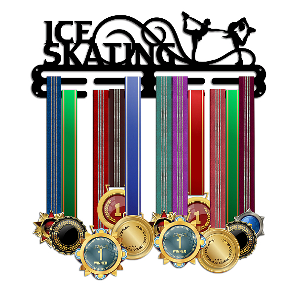 

PandaHall PH Medal Hanger, Ice Skating Medal Display Holder Medals Ribbon Holder Display Frame Awards Sports Competition Medal Rack Display...