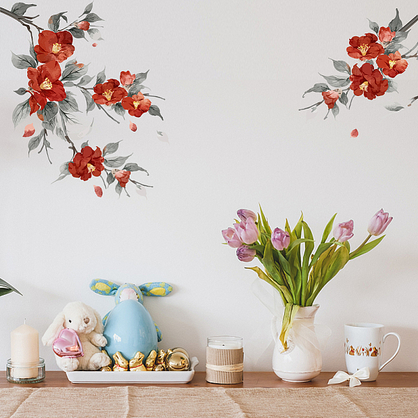 

PandaHall PVC Wall Stickers, Wall Decoration, Flower, 390x800mm PVC Flower