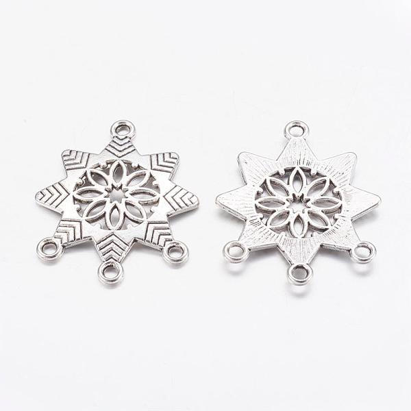 

PandaHall Chandelier Component, Alloy Links, Cadmium Free & Lead Free, Antique Silver, Snowflake, 31x26x2mm, Hole: 2mm Alloy Snowflake