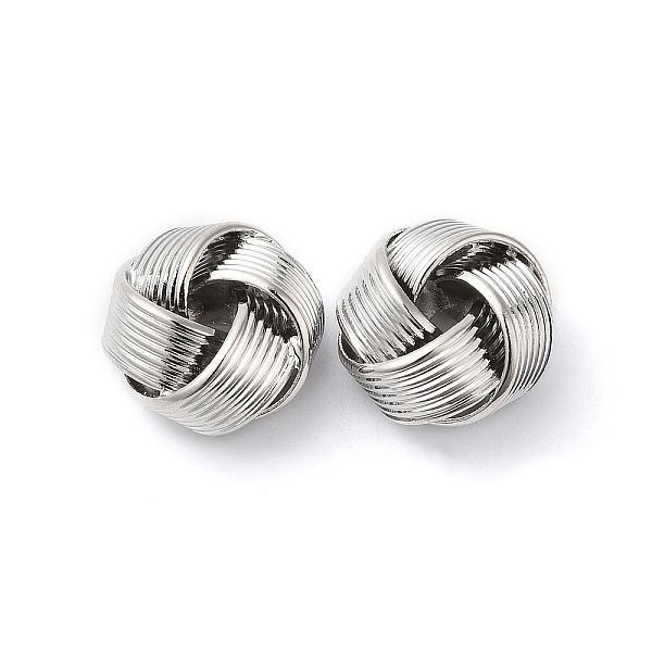 

PandaHall Brass European Beads, Large Hole Beads, Knot, Real Platinum Plated, 13.5x9mm, Hole: 4mm Brass Others