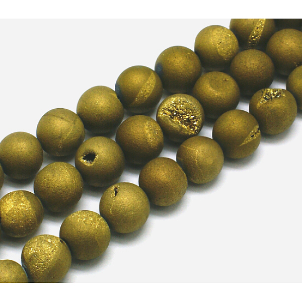

PandaHall Electroplated Natural Agate Round Beads Strands, Grade A, Copper Plated, 10mm, Hole: 1mm, about 37pcs/strand, 15.10''(38.35cm)...