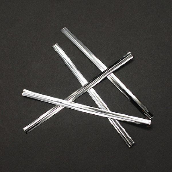 

PandaHall Metallic Wire Twist Ties, Iron Core, for Bread Candy Bags, Silver, 80x4mm Iron Silver