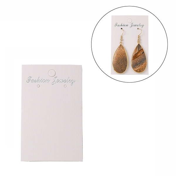

PandaHall Paper Earring Display Card, about 80mm long, 50mm wide Paper Rectangle White
