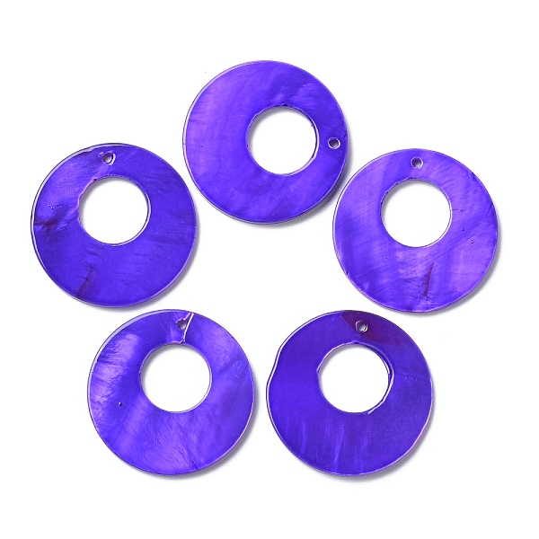 

PandaHall Spray Painted Natural Freshwater Shell Pendants, Flat Round Charms, Mauve, 28x2.5mm, Hole: 1.2mm Freshwater Shell Flat Round..., Purple