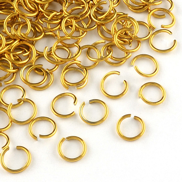 

PandaHall Aluminum Wire Open Jump Rings, Gold, 20 Gauge, 6x0.8mm, Inner Diameter: 5mm, about 43000pcs/1000g Aluminum Gold