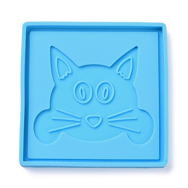 

PandaHall DIY Pendant Silicone Molds, Resin Casting Molds, For UV Resin, Epoxy Resin Jewelry Making, Square with Cat Pattern, Deep Sky Blue...