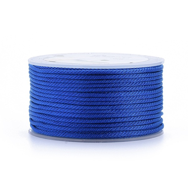 

PandaHall Polyester Braided Cords, for Jewelry Making Beading Crafting, Medium Blue, 2mm, about 21.87 yards(20m)/roll Polyester Blue