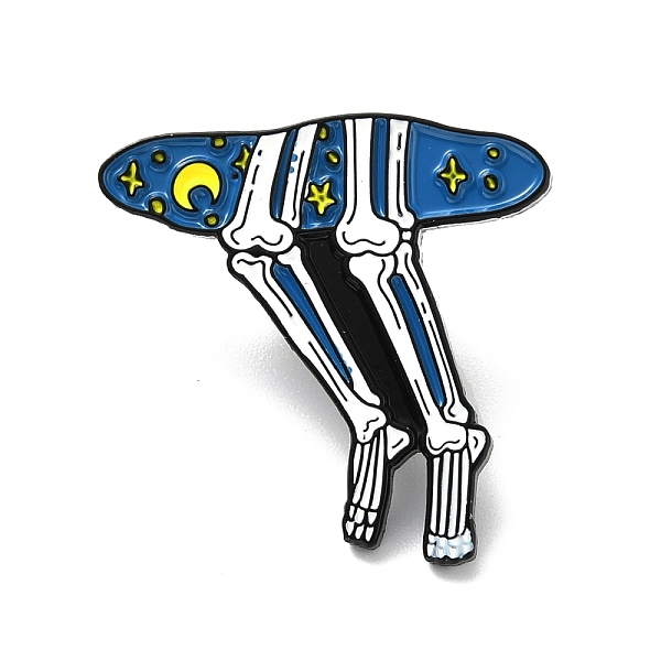 

PandaHall Skull Femur Enamel Pins, Halloween Alloy Badges for Backpack Clothes, Electrophoresis Black, Marine Blue, 27x26x1.8mm Alloy+Enamel..., White