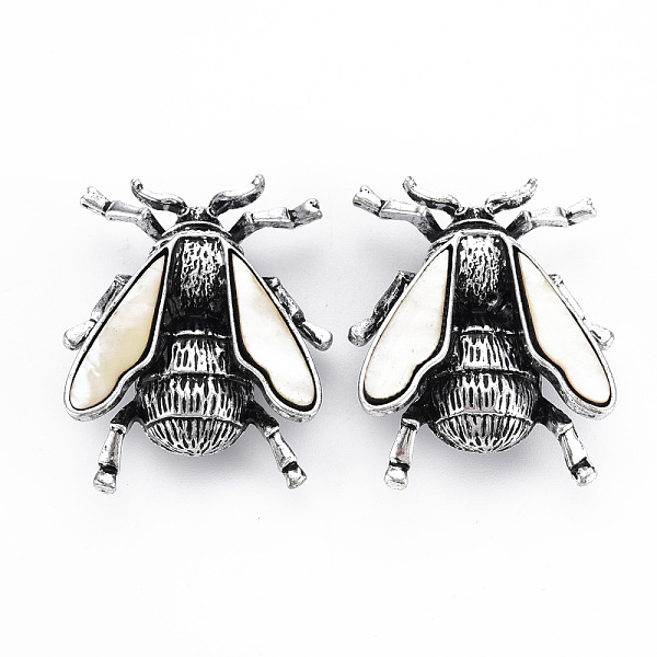

PandaHall Natural White Shell Beetle Brooch, Alloy Lapel Pin with Loop for Backpack Clothes Pendant Jewelry, Cadmium Free & Lead Free...