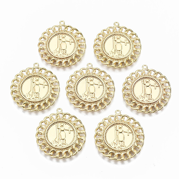 

PandaHall Brass Pendants, Flat Round, Nickel Free, Real 18K Gold Plated, 24.5x23x2mm, Hole: 1.2mm Brass Flat Round