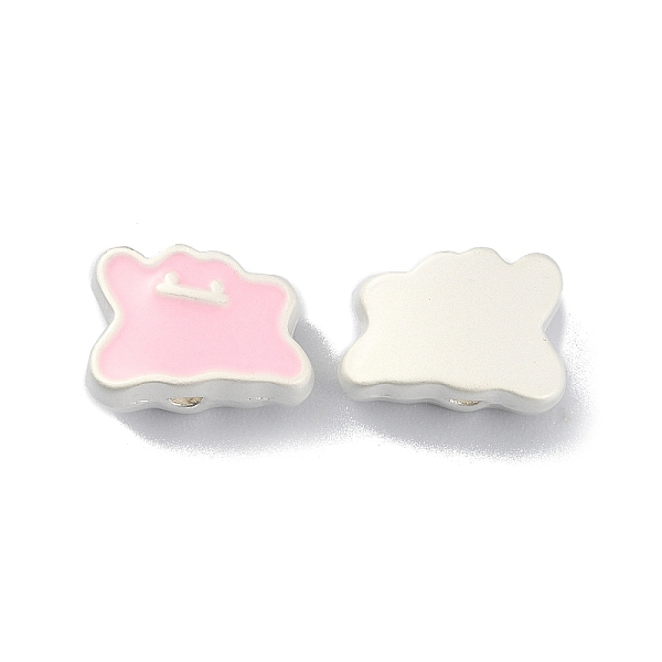 

PandaHall Alloy Enamel Beads, Matte Silver Color, Ghost, Pink, 7x10x5mm, Hole: 1.4mm Alloy+Enamel Ghost Pink