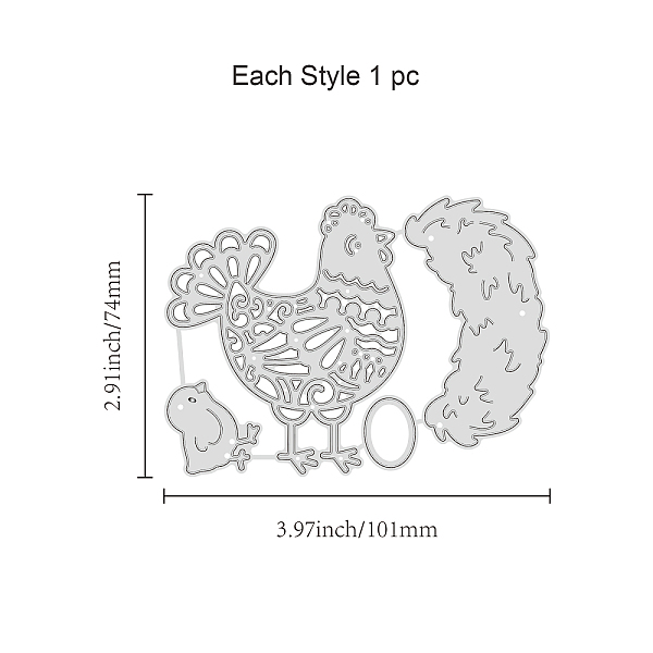 

PandaHall GLOBLELAND Chickens Metal Cutting Dies Coop Eggs Hen Die Cuts Stencil Template Moulds for Scrapbook Embossing Album Paper Card...
